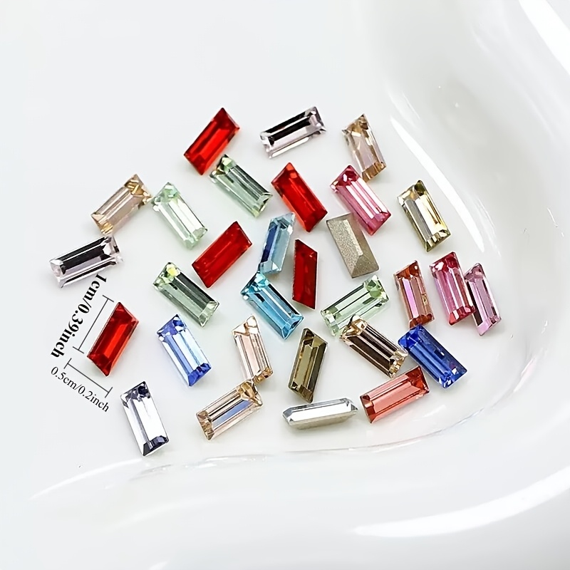 140pcs Rectangular Mixed Bag with Pointed Back Stickers